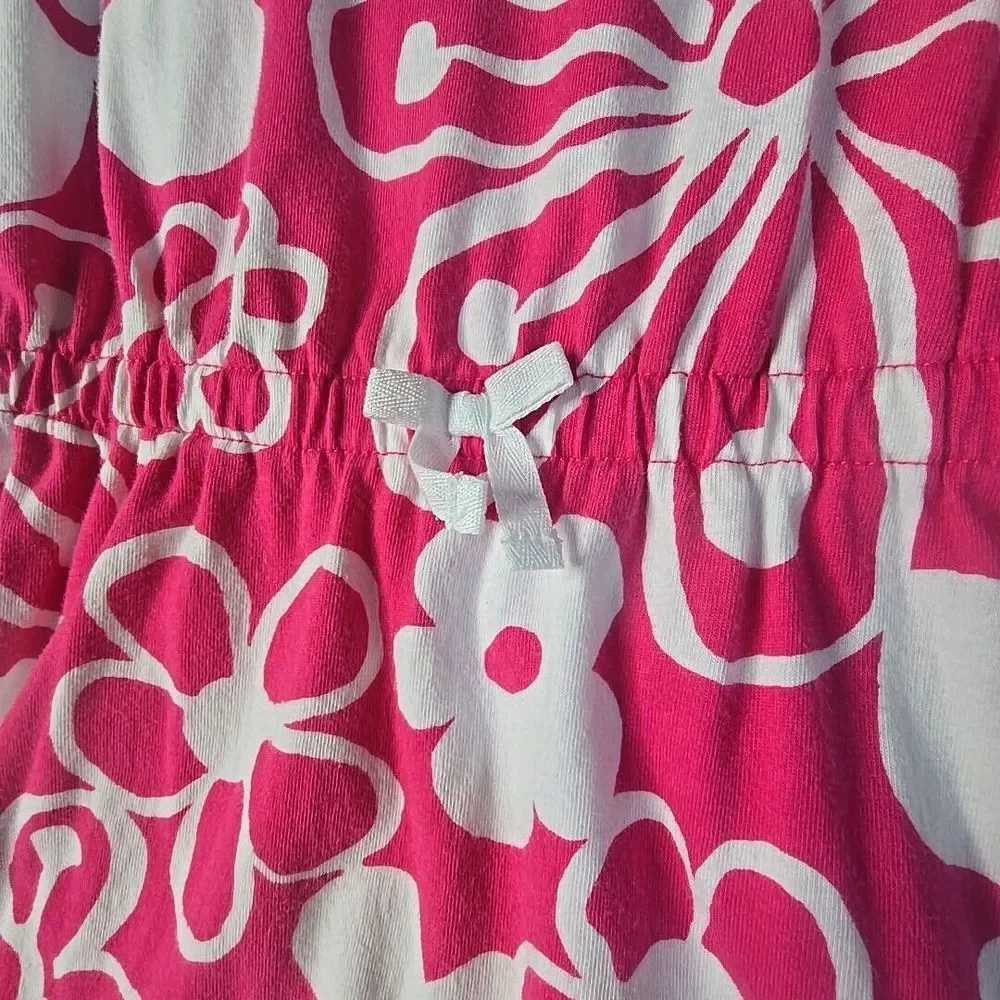 Gymboree Floral Dress Girls 10 Pink White Ruffle Sleeve‎ Retro Mod Summer Cotton